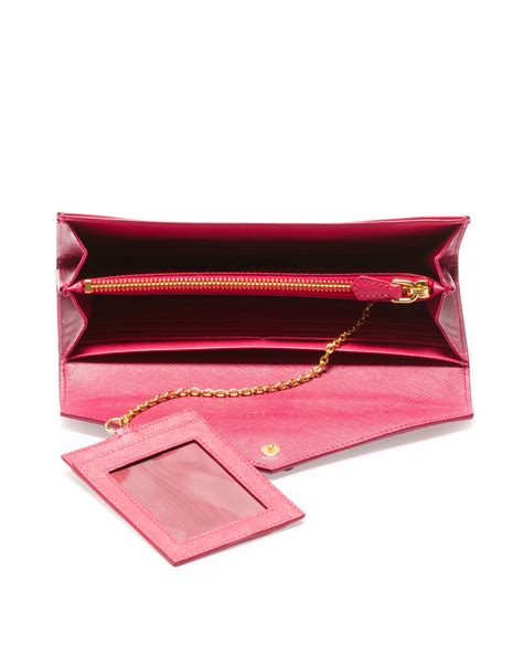 prada baby pink wallet|pink Prada envelope wallet.